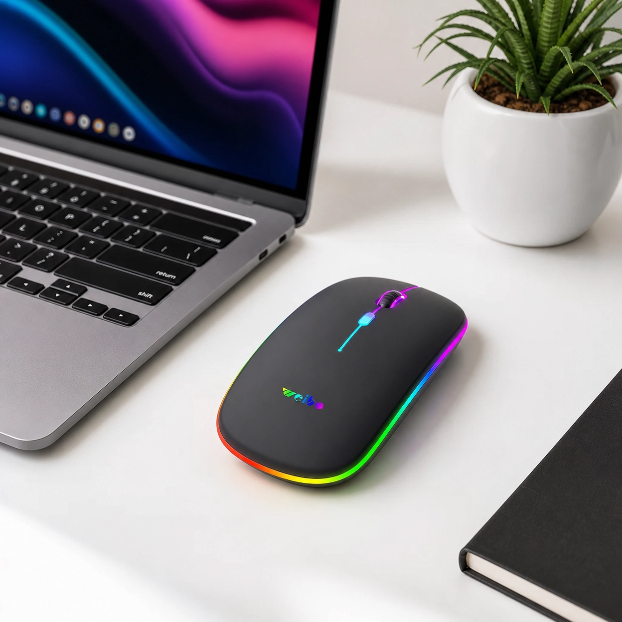 Mouse Sem Fio RGB Recarregável